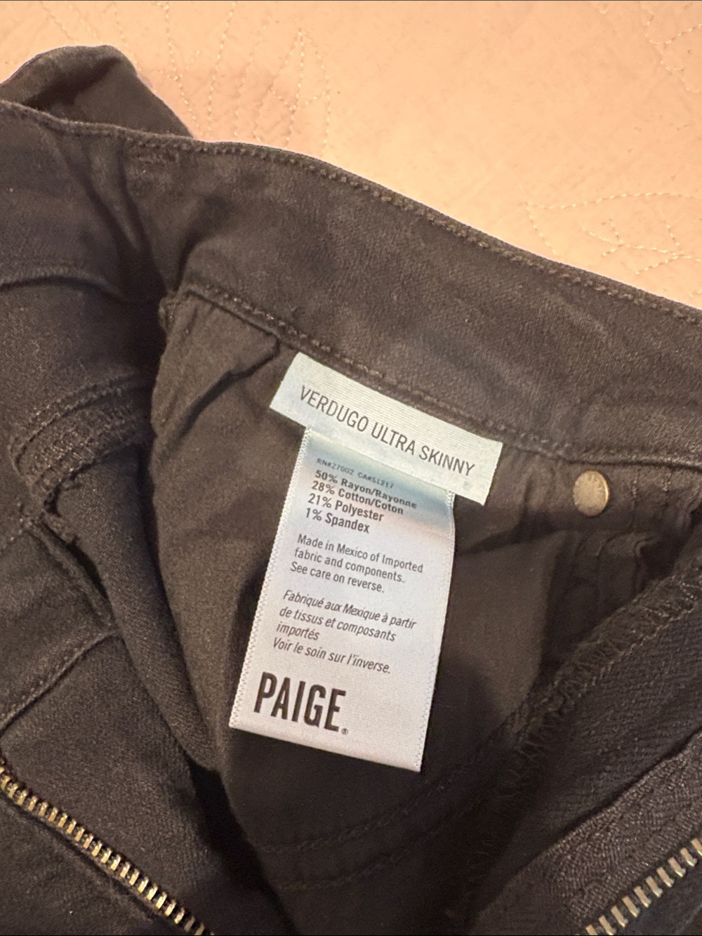 PAIGE Verdugo Ultra Skinny Jeans in charcoal black